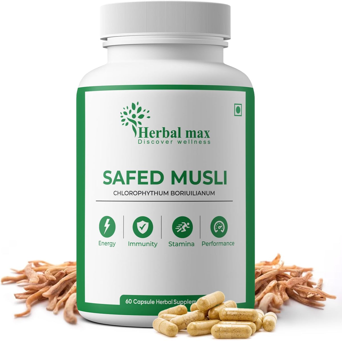 Herbal Max Safed Musli Capsules - 800mg, 60 Capsules - Image 3
