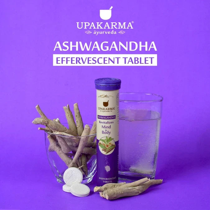 Upakarma Ashwagandha Effervescent Tablets - Herbal & Ayurvedic - 20 Tablets - Image 2