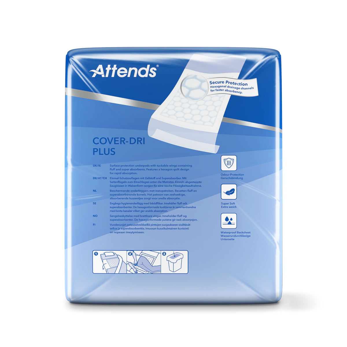Attends Cover-Dri Plus - Absorbent Pads, 80x170 cm - Image 3
