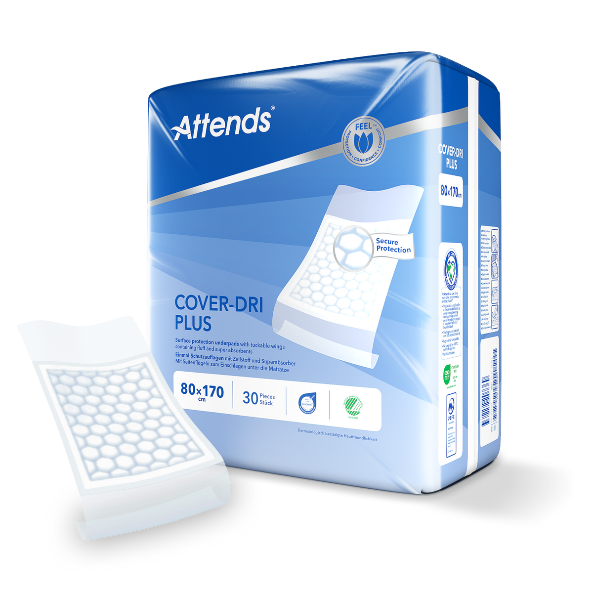 Attends Cover-Dri Plus - Absorbent Pads, 80x170 cm