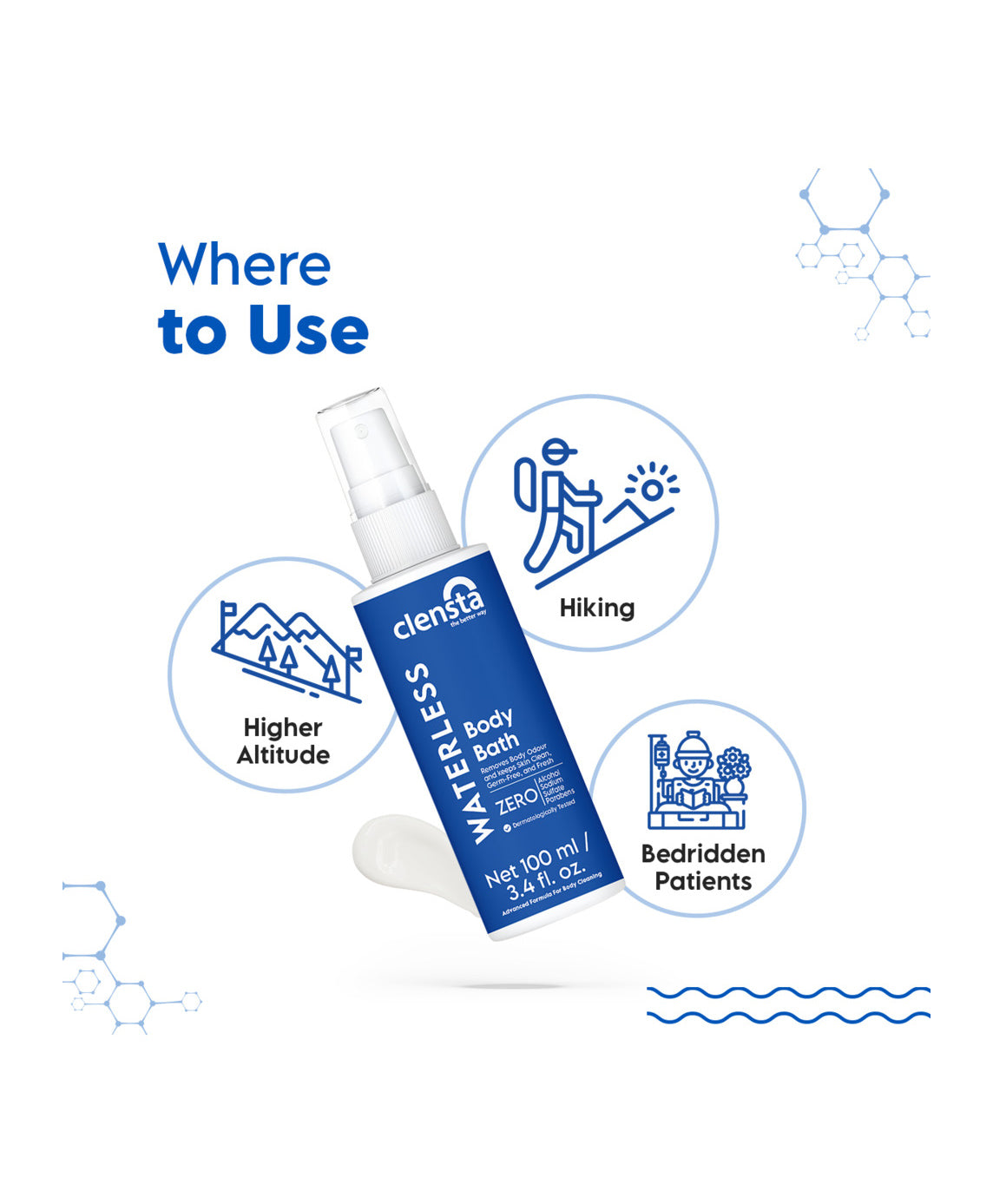 Clensta Waterless Body Bath - 100 ml - Image 4