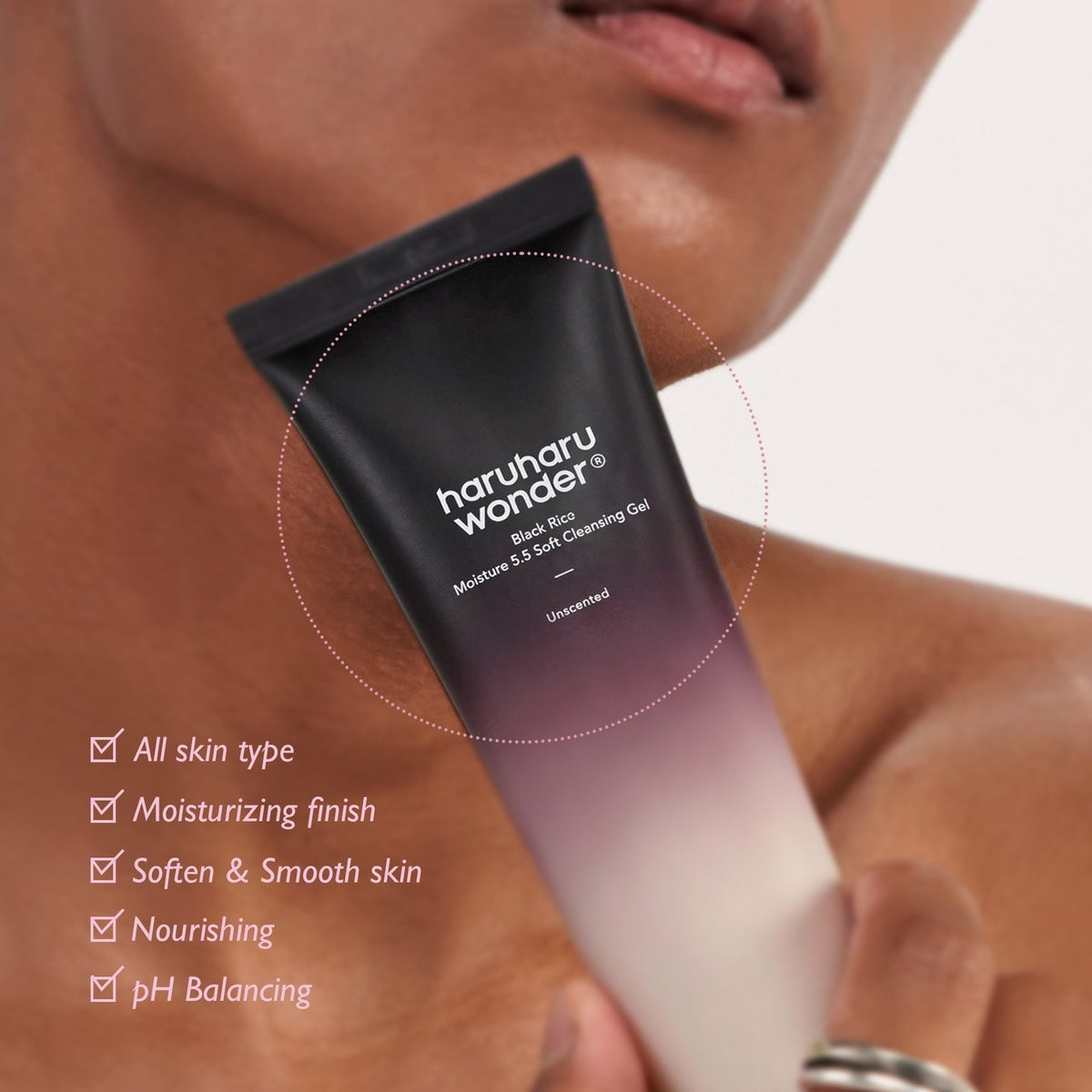 Haruharu Black Rice Moisture Soft Cleansing Gel 5.5 - Face Cleanser - Image 2