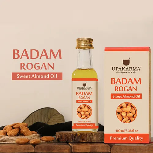 Upakarma Ayurveda Badam Rogan Sweet Almond Oil, 100ml - Hair & Skin Care - Image 2