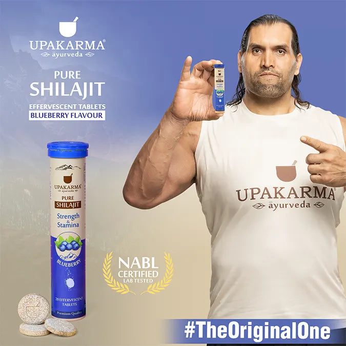 Upakarma Shilajit Effervescent Tablets - Blueberry Flavour, Herbal & Ayurvedic, 20 Count - Image 2