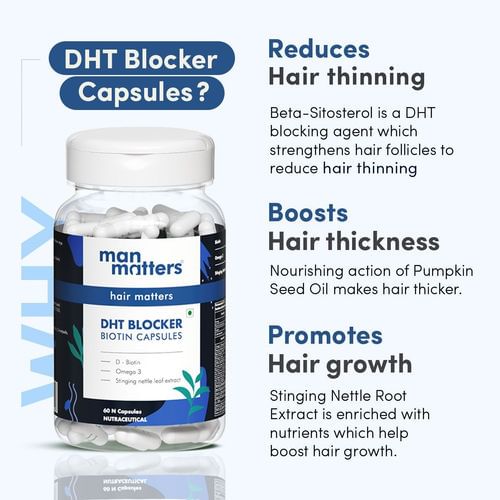 Man Matters Hair Growth DHT Blocker Biotin Capsules - 60 Count - Image 2