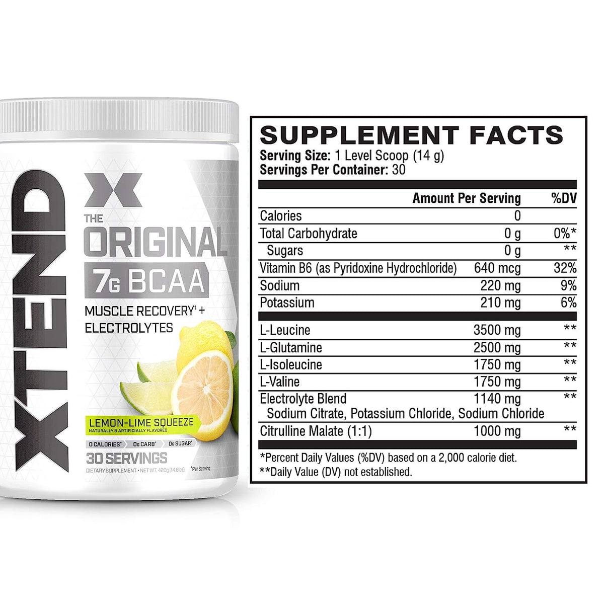XTEND Original BCAA Powder - Lemon Lime Squeeze - Zero Calorie, 30 Servings - Image 2