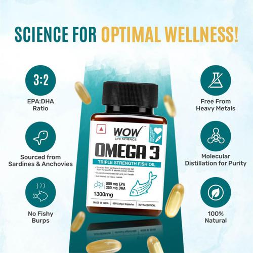 WOW Life Science Omega Capsules - Vitamins & Minerals - 60 Count - Image 4