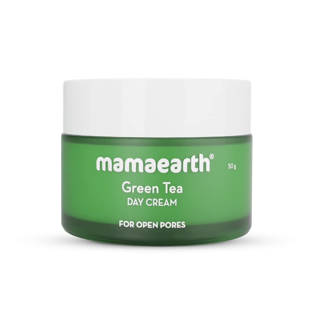 Mamaearth Green Tea Day Cream with Collagen for Open Pores, 50g