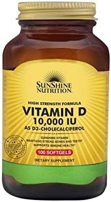 Sunshine Nutrition Vitamin D Softgels 10000 IU - 100 Count - Image 4