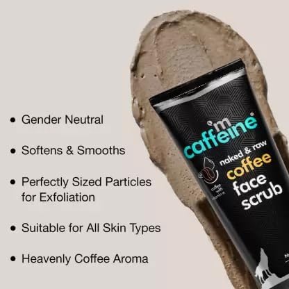 mCaffeine Naked & Raw Coffee Face Scrub - Exfoliator, 100g - Image 3