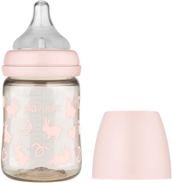 Moyuum PPSU Baby Bottle - Anti Colic, BPA Free, 270ml, Rabbit Pink - Image 2