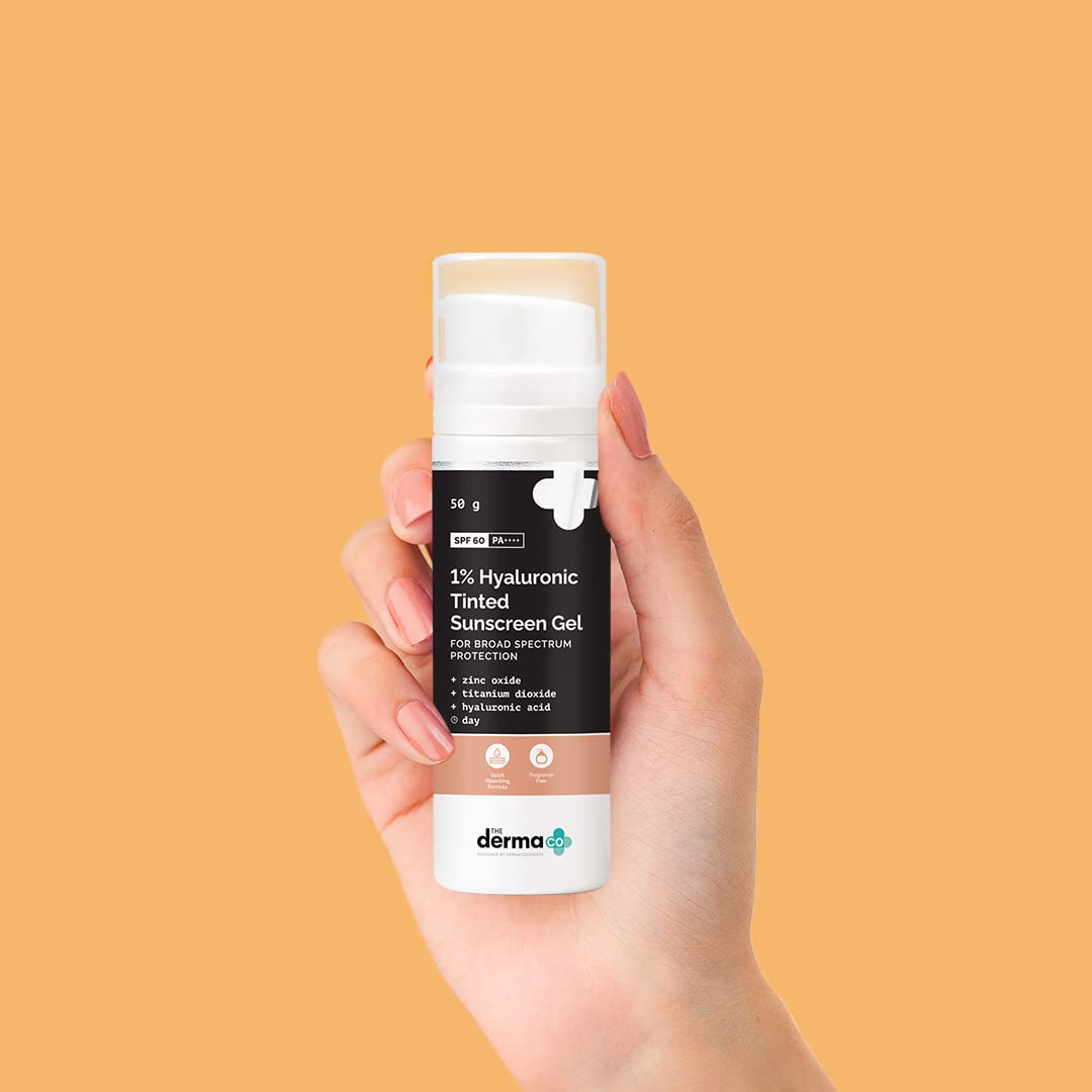 The Derma Co 1% Hyaluronic Acid Tinted Sunscreen Gel 50gm - Image 2