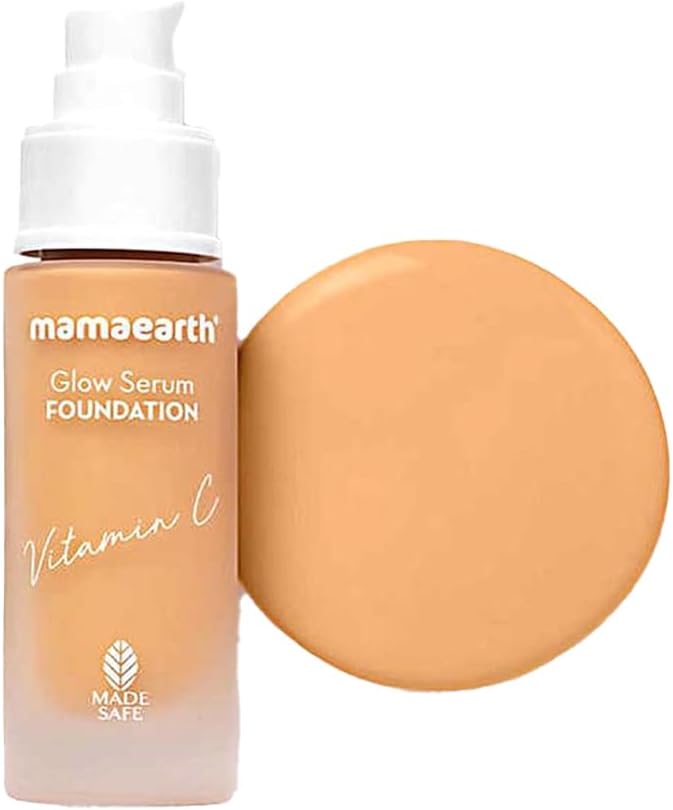 Mamaearth Glow Serum Foundation with Vitamin C, 04 Sand Glow - 30ml