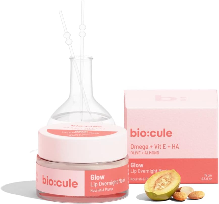 Biocule Glow Lip Overnight Mask - Omega, Vit E, HA - 15g
