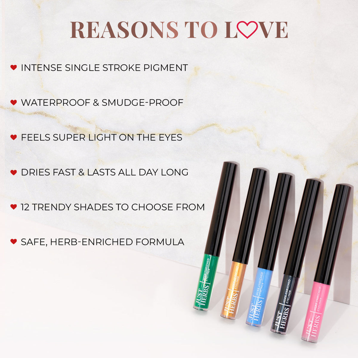 Just Herbs Herb Enriched Waterproof Eyeliner with Jojoba Oil & Vitamin E - Nutty Brown, 2.5ml - Image 5