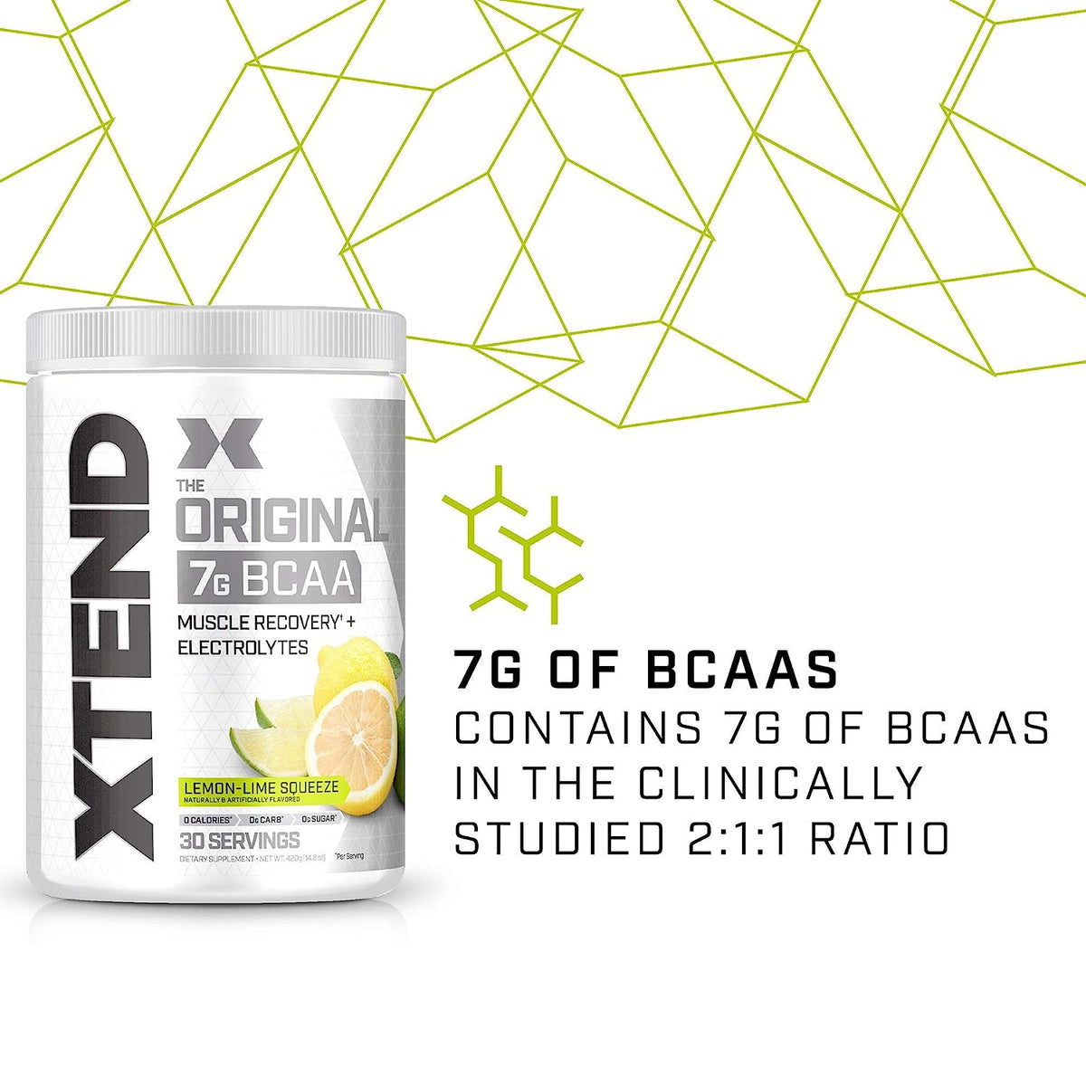 XTEND Original BCAA Powder - Lemon Lime Squeeze - Zero Calorie, 30 Servings - Image 3