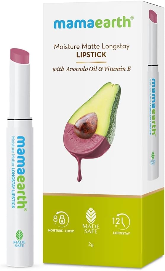 Mamaearth Moisture Matte Longstay Lipstick with Avocado Oil & Vitamin E - Pink Tulip, 2g - Image 5