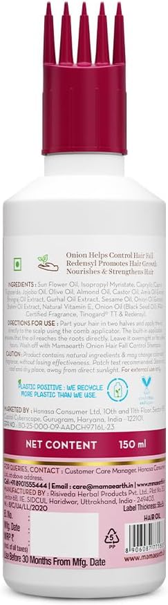 Mamaearth Onion Hair Oil - Nourishing Hair Treatment, 150ml - Image 8
