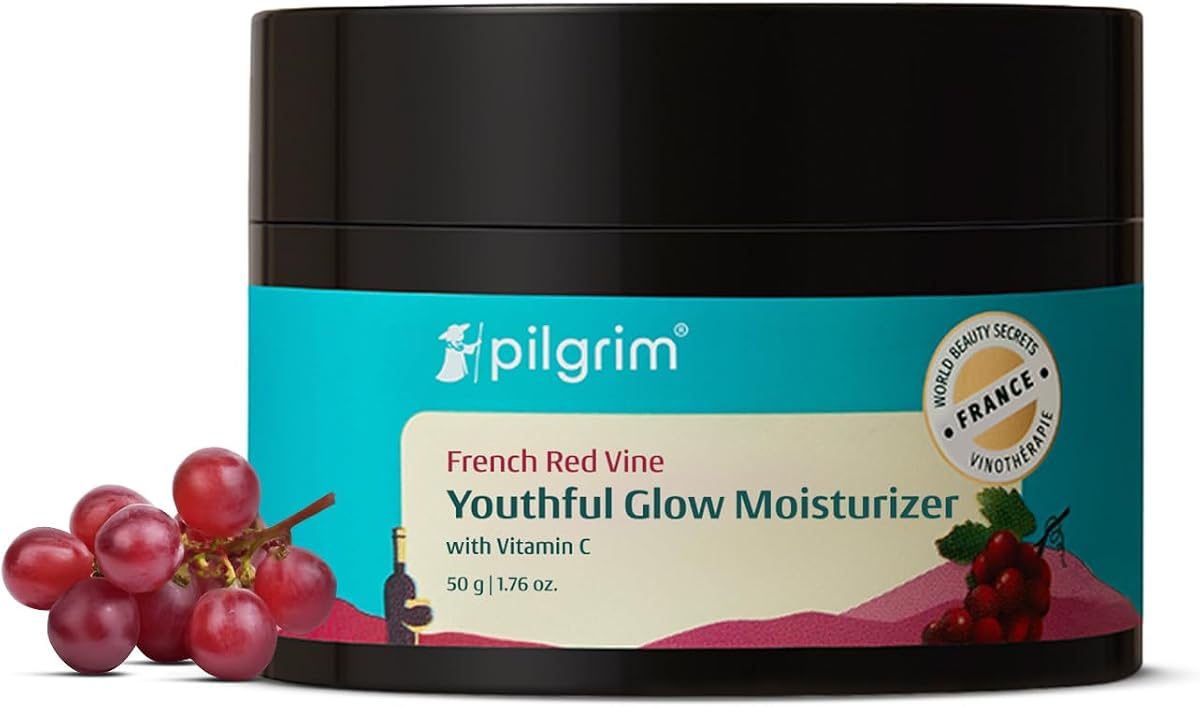 Pilgrim Face Moisturiser with Red Vine, Vitamin C & SPF 30, 50g