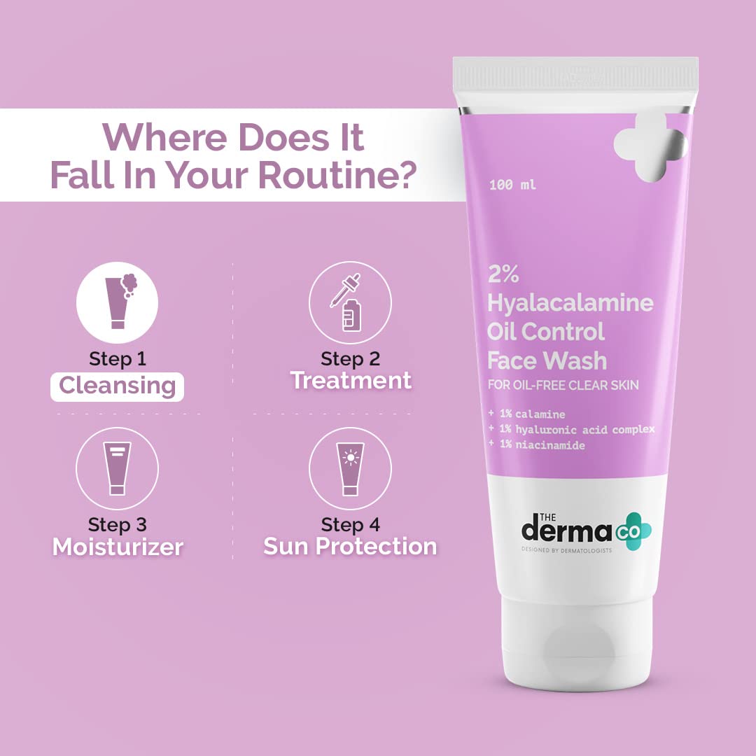 The Derma Co 2% Hyalacalamine Oil Control Face Wash - 100 ml - Image 6