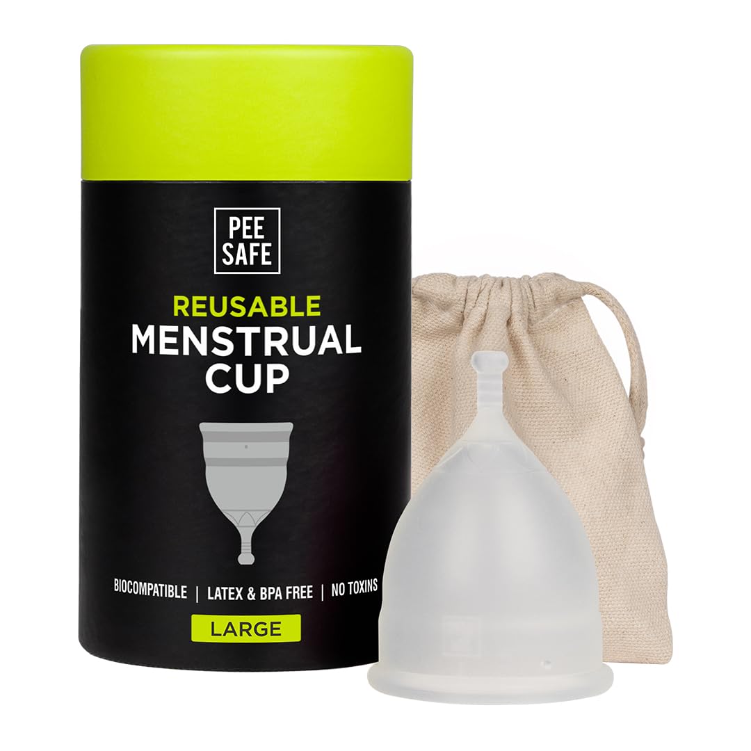Pee Safe Large Menstrual Cup - Medical-Grade Silicone, 20ml Capacity