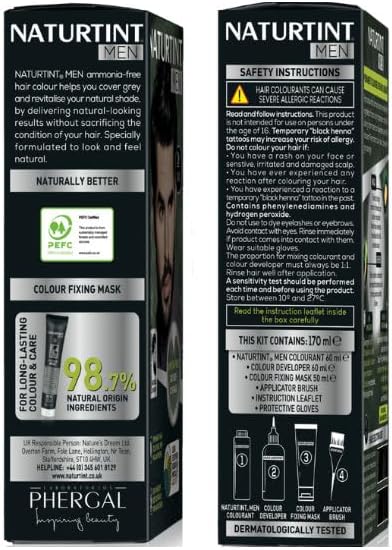 Naturtint Men Ammonia-Free Permanent Hair Colour Gel 1N Black - 170ml - Image 2