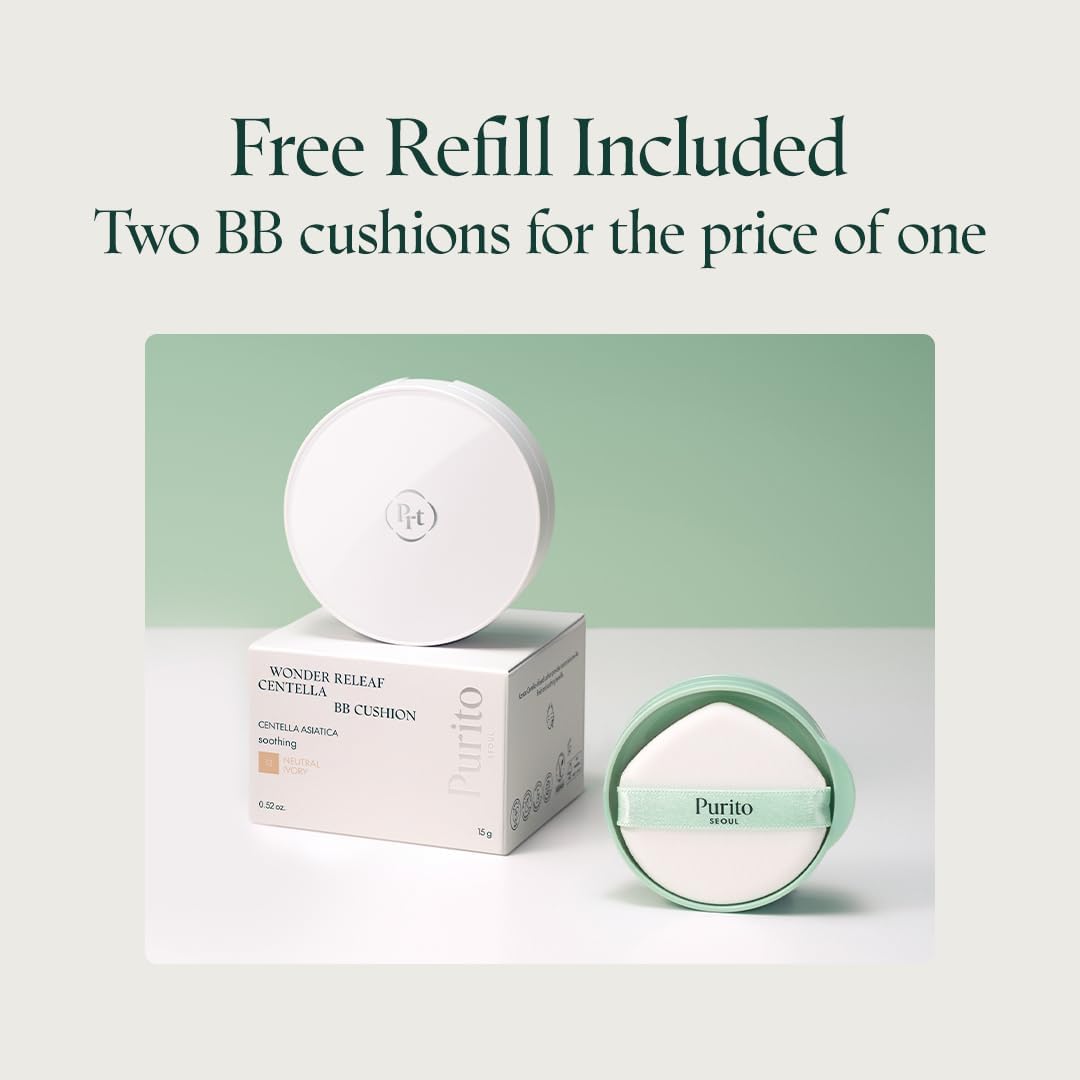 Purito Wonder Releaf Centella BB Cushion 21 Light Beige - 15g - Image 7