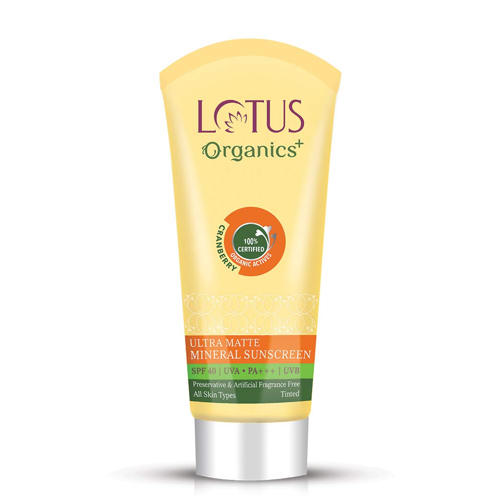 Lotus Organic Ultra Matte Mineral Sunscreen SPF 40 PA - 100g