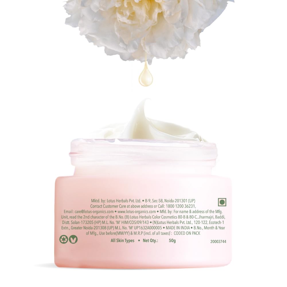 Lotus Organics Precious Brightening Night Crème - Face Moisturiser, 50gm - Image 2