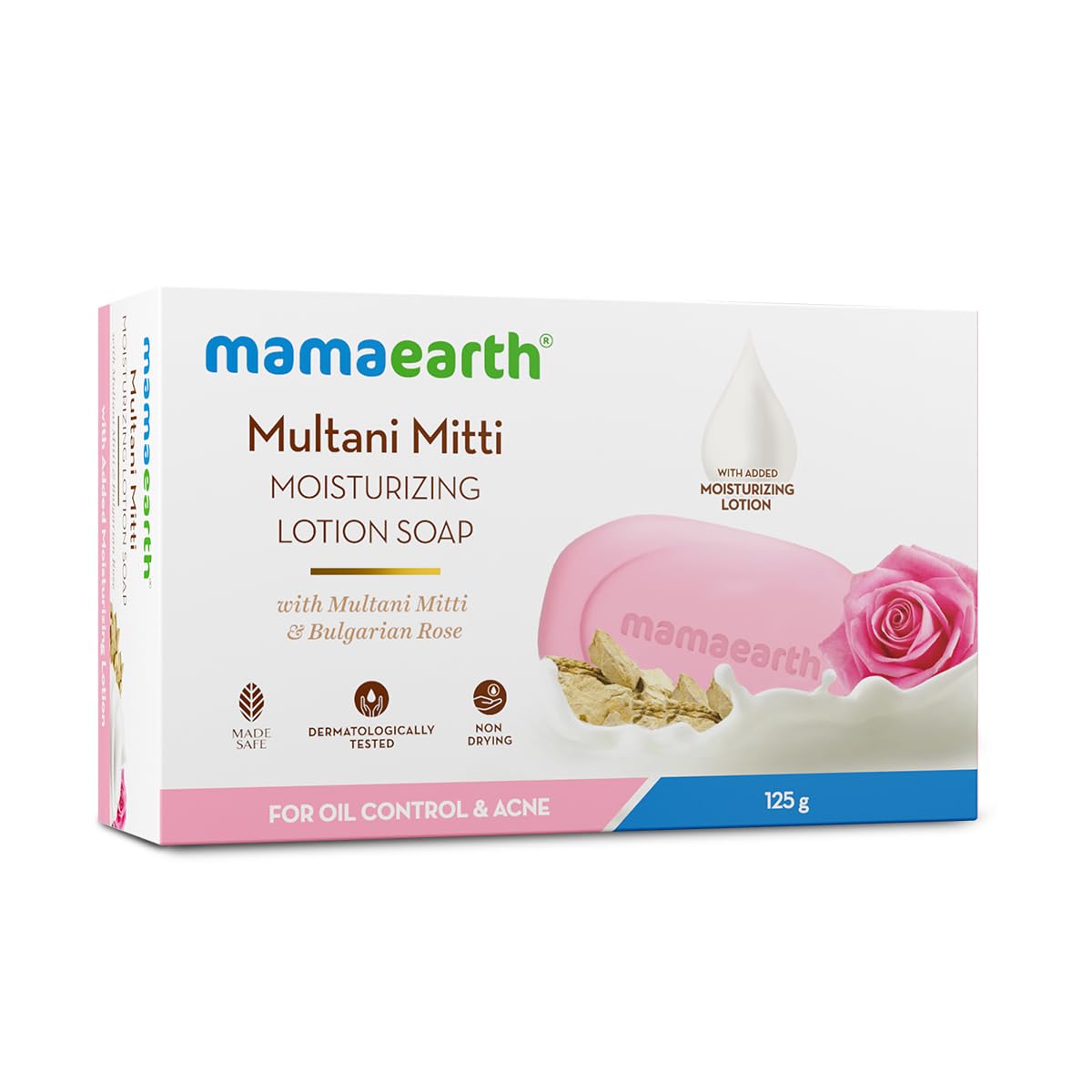 Mamaearth Multani Mitti Moisturizing Lotion Soap with Bulgarian Rose - Single Pack