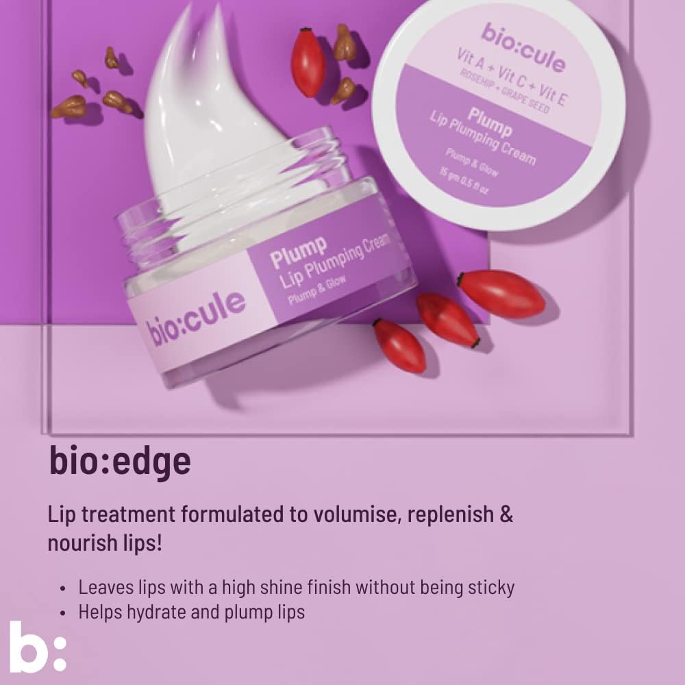 Biocule Face Moisturiser - Plump Lip Plumping Cream with Vit A, C, E - 15gm - Image 4