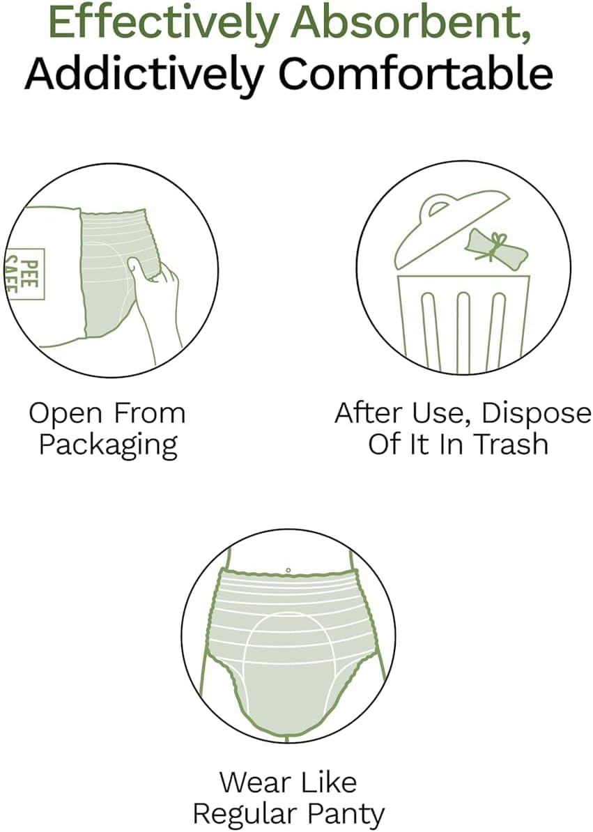 Pee Safe Disposable Period Panty - Super Absorbent, Medium-Large, Pack of 4 - Image 2