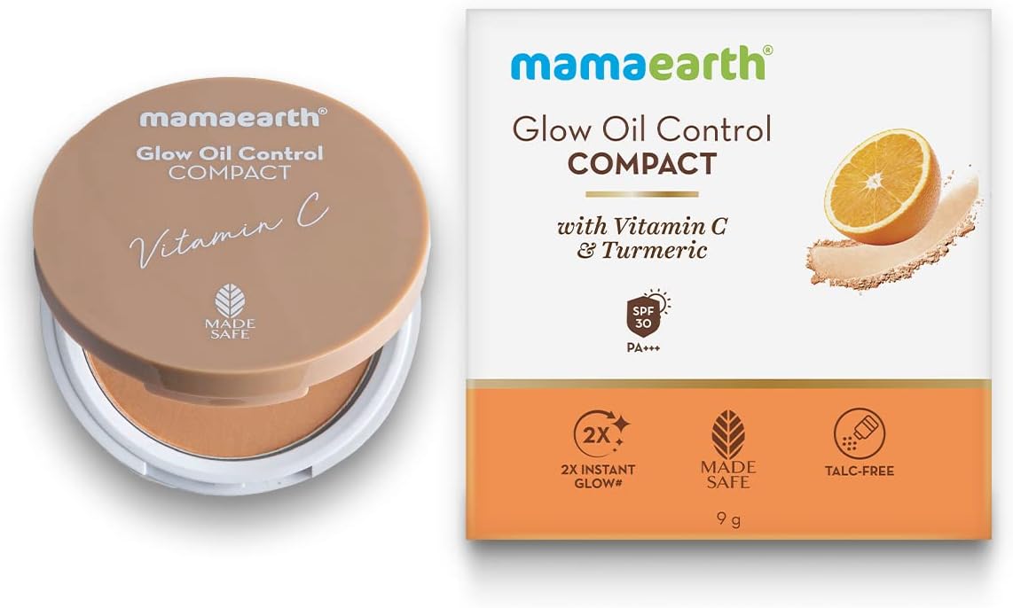 Mamaearth Glow Oil Control Compact 04 Almond Glow - 9g - Image 2