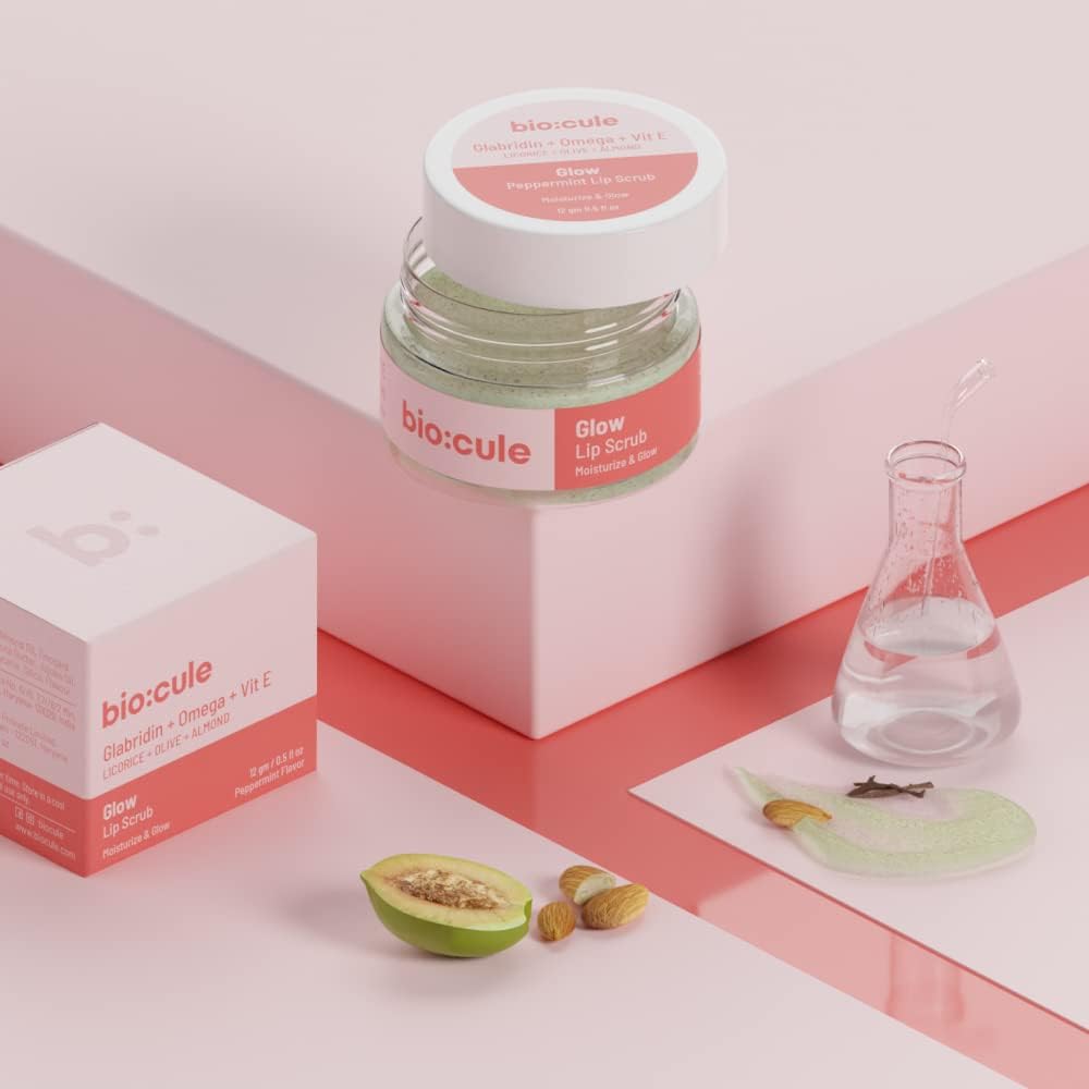 Biocule Glow Lip Scrub: Glabridin + Omega + Vitamin E - 12gm - Image 5
