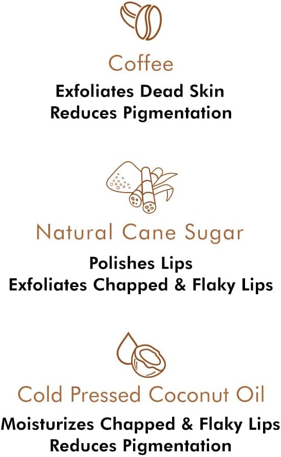 mCaffeine Coffee Lip Scrub - Pure Arabica, Cold-Pressed Coconut Oil, 12g - Image 2