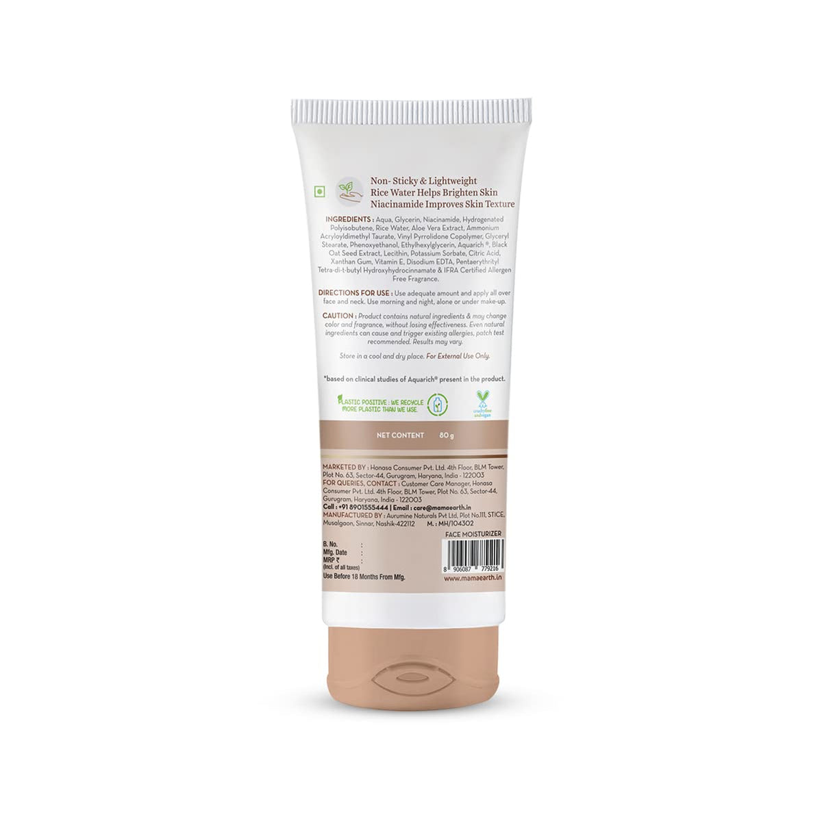 Mamaearth Rice Oil-Free Face Moisturiser with Rice Water & Niacinamide, 80g - Image 4