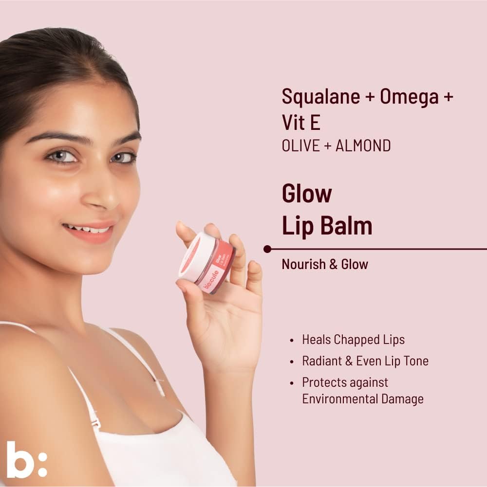 Biocule Glow Lip Balm - Squalane + Omega + Vitamin E, 12g - Image 4