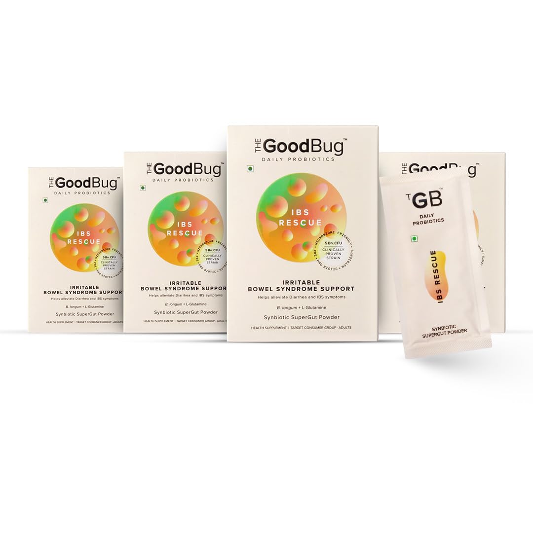 The Good Bug IBS Rescue C SuperGut Powder for Constipation Relief - 15 Days Pack (Pack of 4)