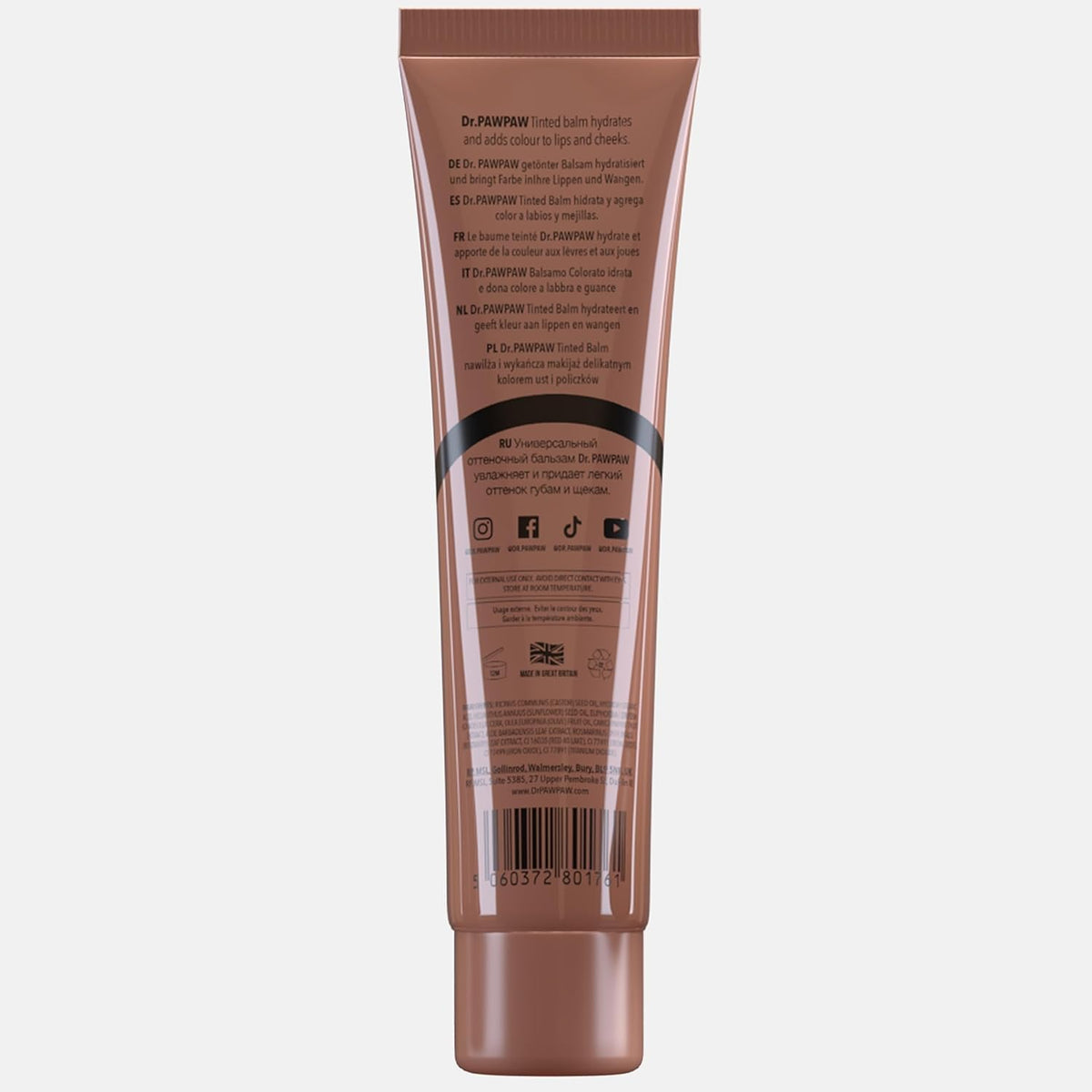 Dr. Pawpaw Rich Mocha Multi-Purpose Balm - Vegan Tinted Balm, 25ml - Image 3