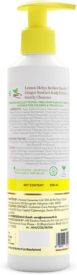 Mamaearth Lemon Anti-Dandruff Shampoo 250ml - Image 2