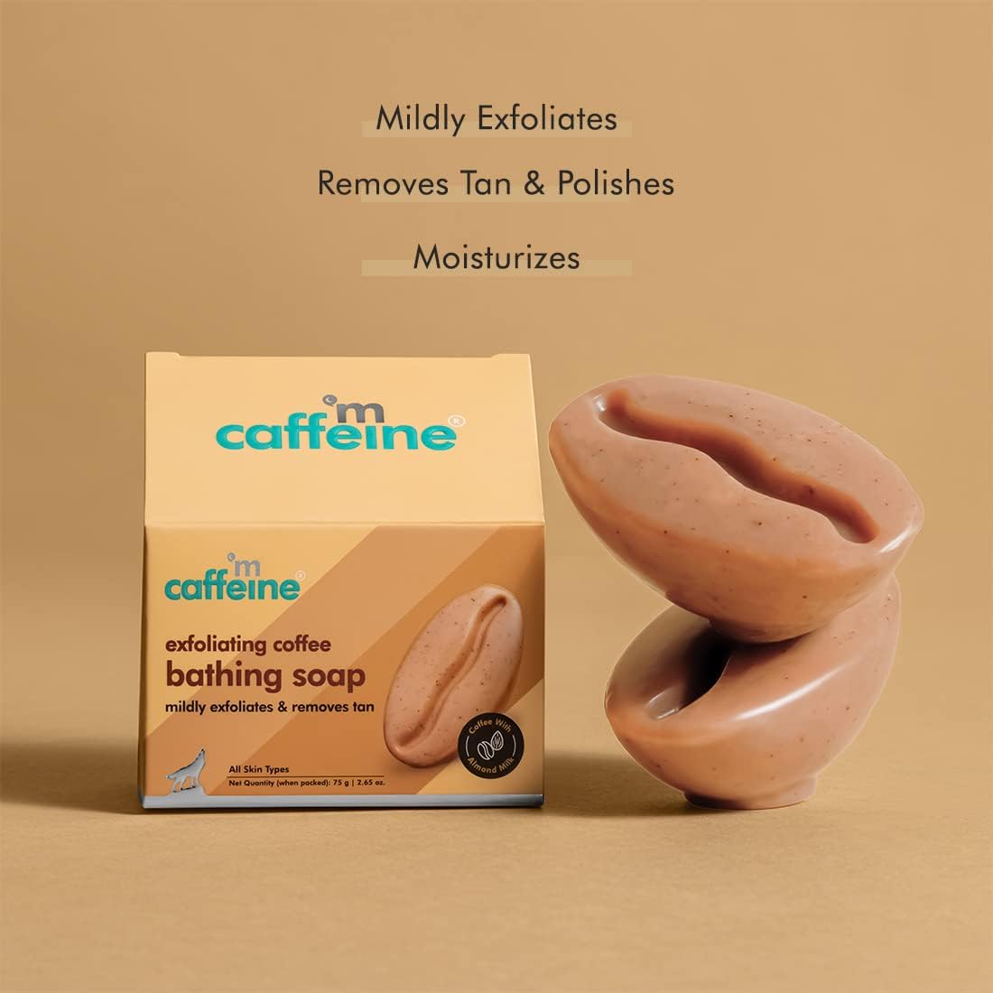 mCaffeine Exfoliating Coffee Bathing Bar - Vegan, Cruelty-Free - 100g - Image 3