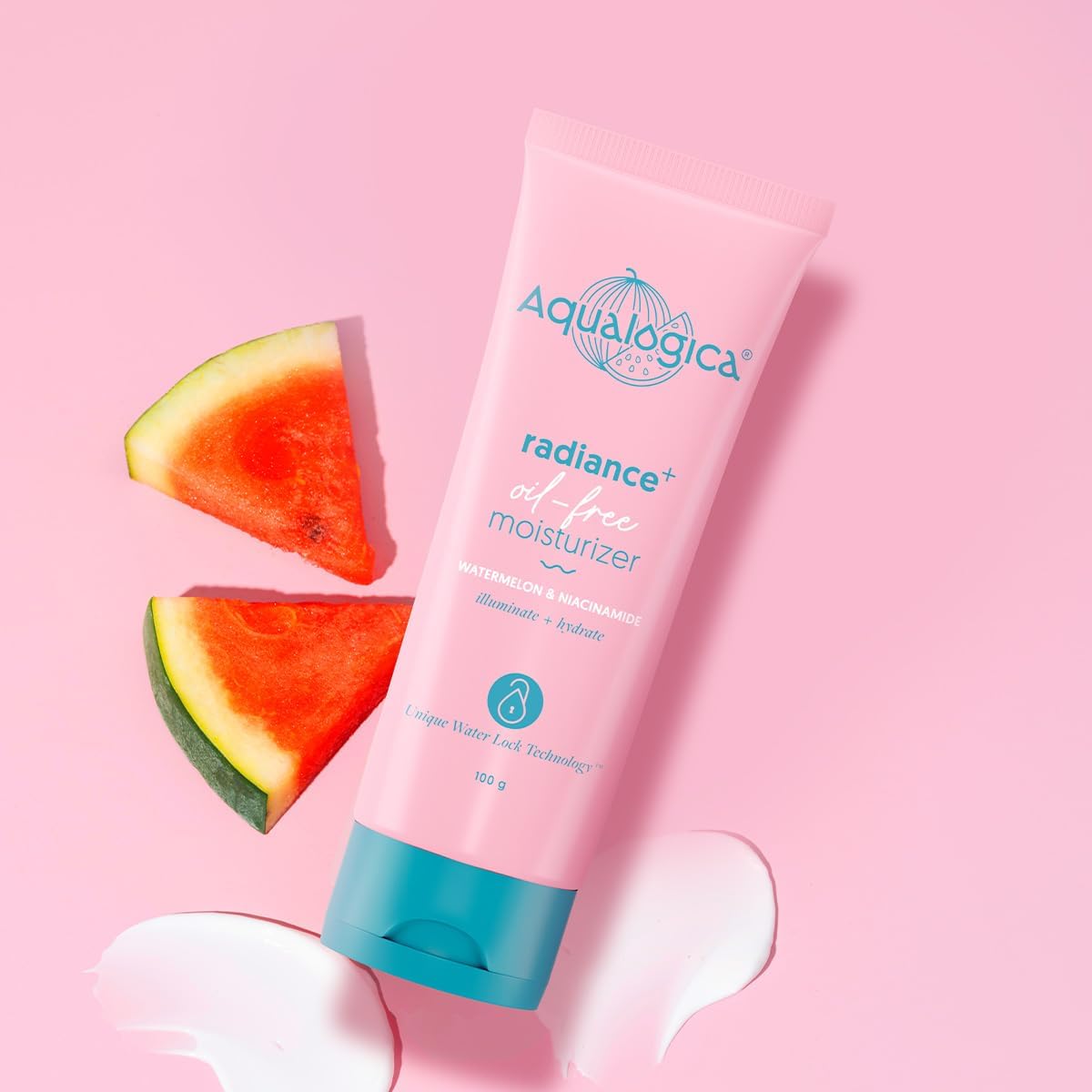 AQUALOGICA Radiance+ Oil-Free Face Moisturiser with Niacinamide & Watermelon - 100g - Image 2