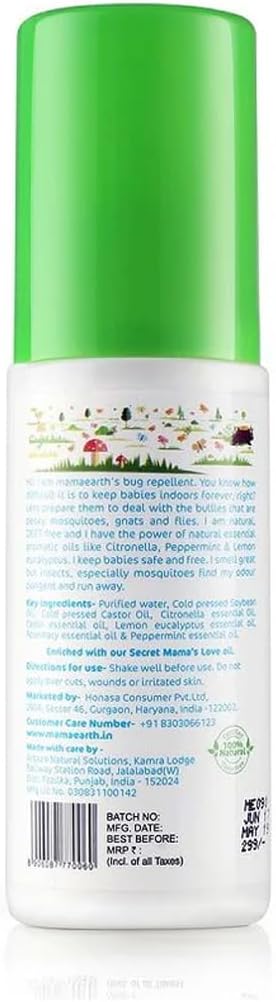 Mamaearth Natural Mosquito Repellent Spray - DEET-Free, Citronella & Peppermint Oil Formula, 100 ml - Image 8