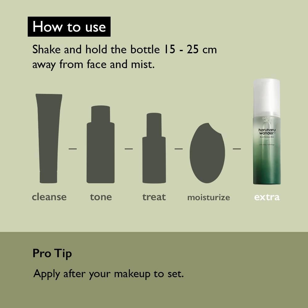 Haruharu Black Bamboo Mist - Face Moisturiser, 80ml - Image 7