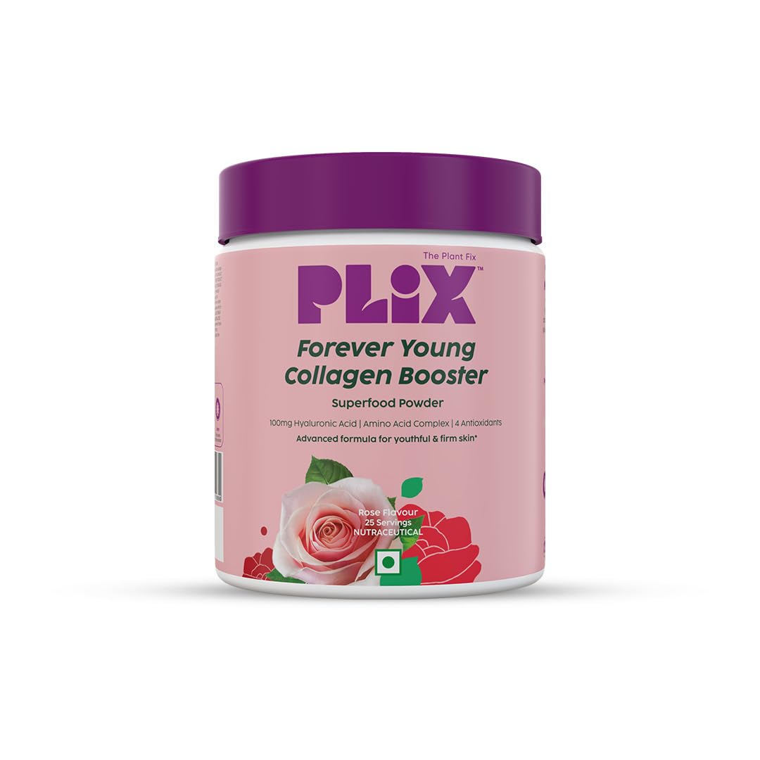 Plix Forever Young Collagen Booster with Rose - Beauty Supplement, 25 Servings