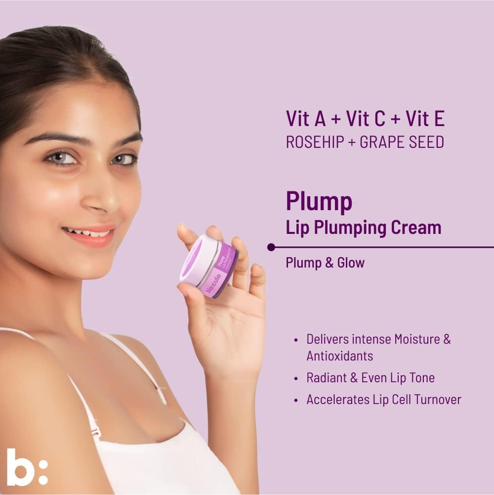 Biocule Face Moisturiser - Plump Lip Plumping Cream with Vit A, C, E - 15gm - Image 3