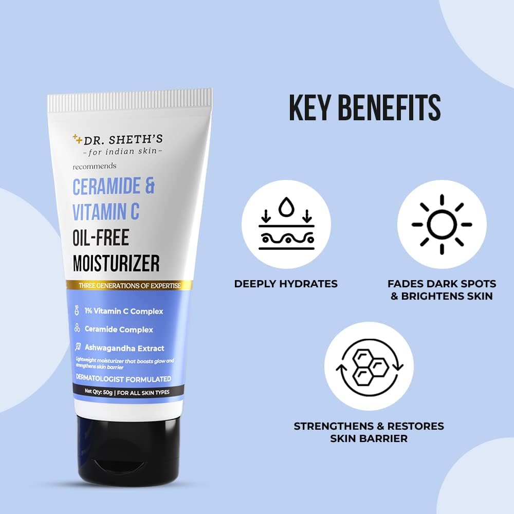 Dr. Sheth's Ceramide And Vitamin C Oil-free Face Moisturizer, 50Gm - Image 2