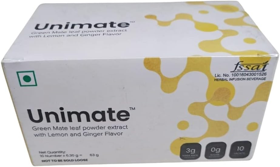 Unicity Unimate Green Mate Leaf Powder with Lemon & Ginger - 63g