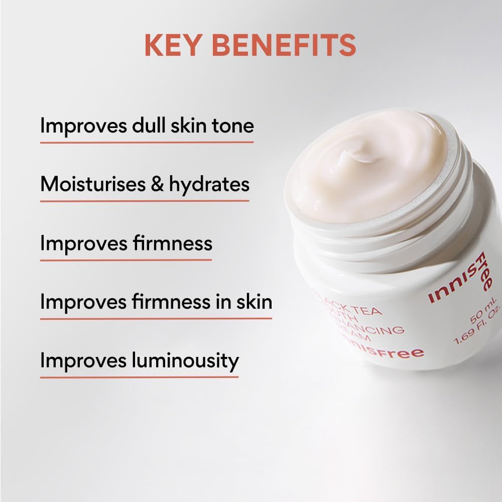 Innisfree Black Tea Enhancing Cream - Anti-Aging Face Moisturiser, 50ml - Image 5