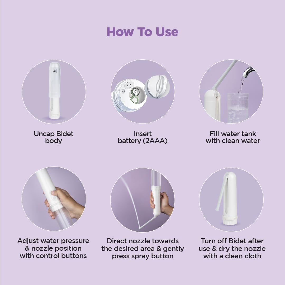 Pee Safe Portable Jet Spray - Compact Toilet Bidet with 140ml Tank - Image 3